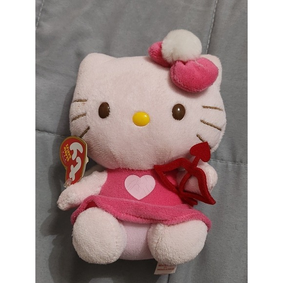 Ty Other - Ty Beanie Babies Hello Kitty Cupid Pink Dress Angel Wings Plush Sanrio 2011